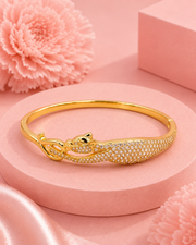 Fancy Gold Plated Stylish Panther Kada / Trending American Diamond Partywear Bangle