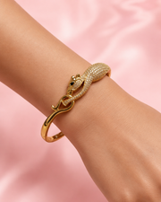 Fancy Gold Plated Stylish Panther Kada / Trending American Diamond Partywear Bangle