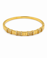 Fancy Stylish Gold Plated American Diamond Cube Kada / Bracelet for Women & Girls