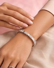 Trending Silver Diamond-Look Fancy Kada | Stylish Partywear Bracelet | Free Size Oval Bangle