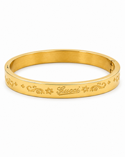 Fancy Designer Style Gold Plated Floral Kada | Stylish Partywear Bracelet for Women | Free Size