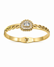 Fancy Heart Baguette Stylish Kada / Gold Plated Trending Bracelet for Women
