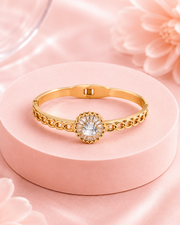 Fancy Heart Baguette Stylish Kada / Gold Plated Trending Bracelet for Women