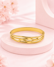 Fancy Gold Plated Wavy Kada | Stylish Partywear Bracelet Bangle | New Design Gold Jewelry