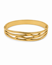 Fancy Gold Plated Wavy Kada | Stylish Partywear Bracelet Bangle | New Design Gold Jewelry