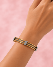 Fancy Dual Tone Stylish Partywear Kada - Trendy Rose Gold Bracelet