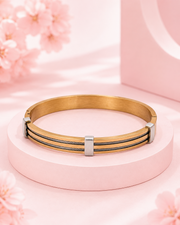 Fancy Dual Tone Stylish Partywear Kada - Trendy Rose Gold Bracelet