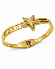 Fancy Stylish Star Gold Plated Bangle / Trending Partywear Star Kada for Women