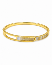 Fancy Gold-Plated AD Stone Stylish Kada | Partywear American Diamond Bracelet for Women & Girls