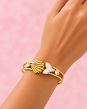 Fancy Gold Plated Sea-Shell Mermaid Tail Kada | Trendy Stylish Partywear Bangle for Women