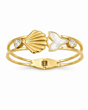 Fancy Gold Plated Sea-Shell Mermaid Tail Kada | Trendy Stylish Partywear Bangle for Women