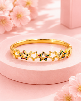 Trendy Multicolored Star Fancy Kada / Stylish Partywear Star Bangle Bracelet