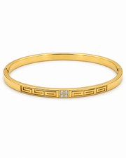 Fancy Stylish Greek Motif Gold Kada | Trending Partywear Stone Bracelet for Women