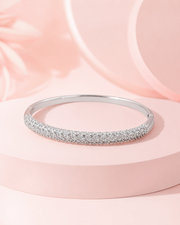 Fancy Stylish AD Kada | American Diamond Silver-Plated Bracelet | Partywear Bangles for Women