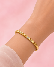 Fancy Stylish Greek Motif Gold Kada | Trending Partywear Stone Bracelet for Women