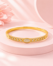 Stylish Gold Plated American Diamond Fancy Kada / Partywear Bracelet for Women