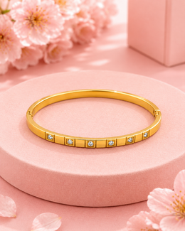 Fancy Gold Plated Daily Wear Kada | Stylish Stone Studded Bangle for Women & Girls