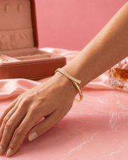 Fancy Stylish Gold Plated Crossover Kada / American Diamond Bangle for Women