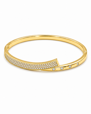 Fancy Stylish Gold Plated Crossover Kada / American Diamond Bangle for Women