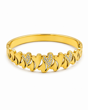 Trendy Heart Gold Kada | Stylish Partywear Heart Bracelet | Fancy Stone Studded Bangle for Women