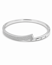 Trendy Silver Fancy Bangle | Stylish Partywear AD Bracelet | Adjustable Free Size Kada for Women