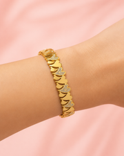 Trendy Heart Gold Kada | Stylish Partywear Heart Bracelet | Fancy Stone Studded Bangle for Women