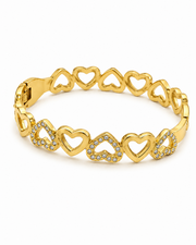 Fancy Stylish Gold Plated Heart Kada / Heart Bracelet for Girls and Women