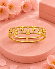 Stylish Teddy Bear Gold Kada | Fancy Partywear Bangle | Trending Designer Bracelet for Girls & Women