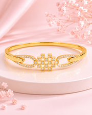 Fancy Gold Plated Stylish AD Stone Kada / Bracelet for Women & Girls