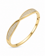 Stylish Infinity Twist Gold Bangle | Fancy American Diamond Kada | Women's Partywear Jewelry
