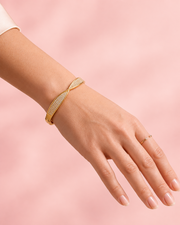Stylish Infinity Twist Gold Bangle | Fancy American Diamond Kada | Women's Partywear Jewelry