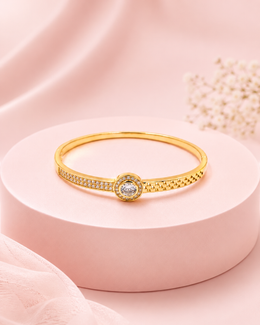 Fancy Gold Plated AD Stone Kada | Stylish Solitaire Bangle for Women | #Trending Partywear Bracelet
