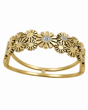 Trendy Gold Plated Daisy Flower Kada | Fancy Partywear Bangle for Women | Stylish Floral Bracelet