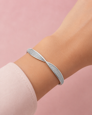 Stylish Infinity Silver Kada | American Diamond Fancy Bracelet for Women | Trending Partywear Bangle
