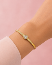 Fancy Gold Plated AD Stone Kada | Stylish Solitaire Bangle for Women | #Trending Partywear Bracelet