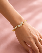 Fancy Stylish American Diamond Gold Plated Kada / Bracelet for Women (Partywear)