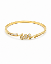 Fancy Stylish American Diamond Gold Plated Kada / Bracelet for Women (Partywear)