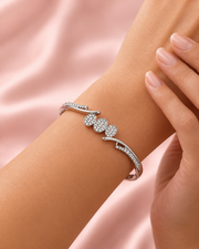 Trending Silver American Diamond Stylish Bangle / Fancy Kada for Women