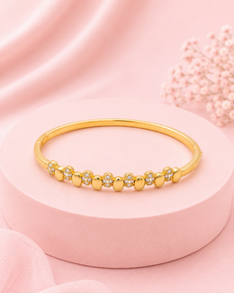 Stylish Gold Plated Fancy AD Stone Kada / Partywear Hinged Bangle Bracelet for Women