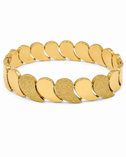 Fancy Gold Plated Textured Bangle / Stylish Leaf Pattern Partywear Bracelet for Women