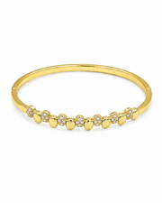 Stylish Gold Plated Fancy AD Stone Kada / Partywear Hinged Bangle Bracelet for Women