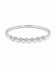 Fancy American Diamond Silver Plated Bangle / Stylish Partywear Kada for Women