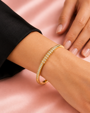 Stylish Gold Plated Sparkling Stone Kada Bangle for Women and Girls