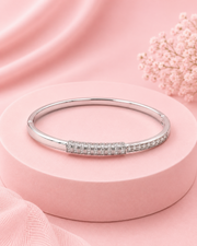 Unique Fancy American Diamond Silver Kada / Stylish Daily Wear Bracelet for Women