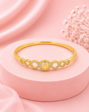 Fancy Stylish Gold Plated AD Stone Bracelet / Partywear American Diamond Kada for Women