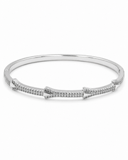 Fancy Stylish American Diamond Silver Kada / Trendy Partywear Bracelet for Women