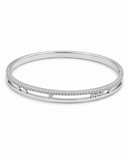 Trendy Dual Line Fancy American Diamond Kada / Silver Plated Bracelet for Women & Girls