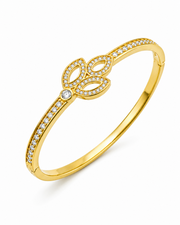 Fancy Stylish Gold Plated Leaf Bangle | Trending AD Stone Kada for Women | Partywear Jewelry
