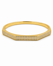 Stylish Hexagon Diamond Kada / Partywear Gold Plated Fancy Bracelet for Women