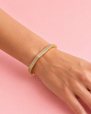 Stylish Hexagon Diamond Kada / Partywear Gold Plated Fancy Bracelet for Women